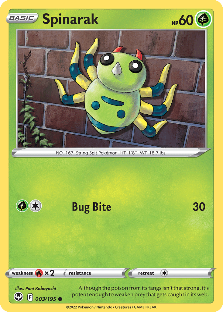 Spinarak Silver Tempest card