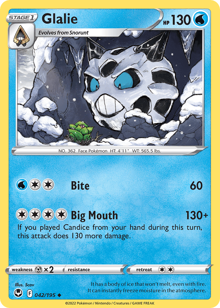 Glalie Silver Tempest card