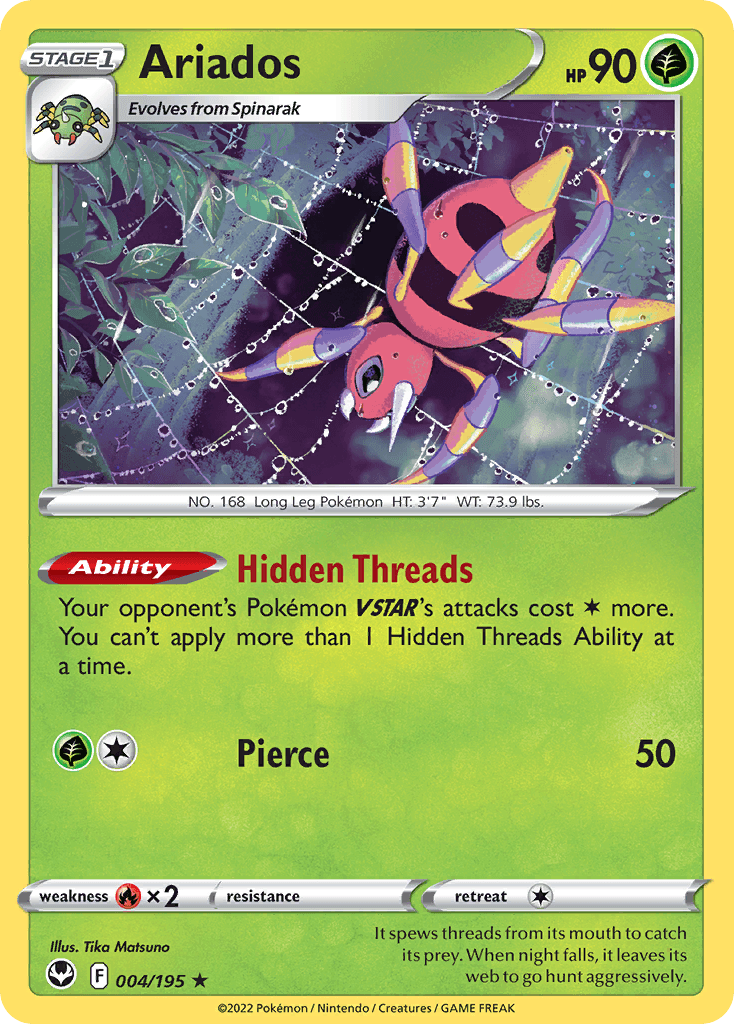 Ariados Silver Tempest card