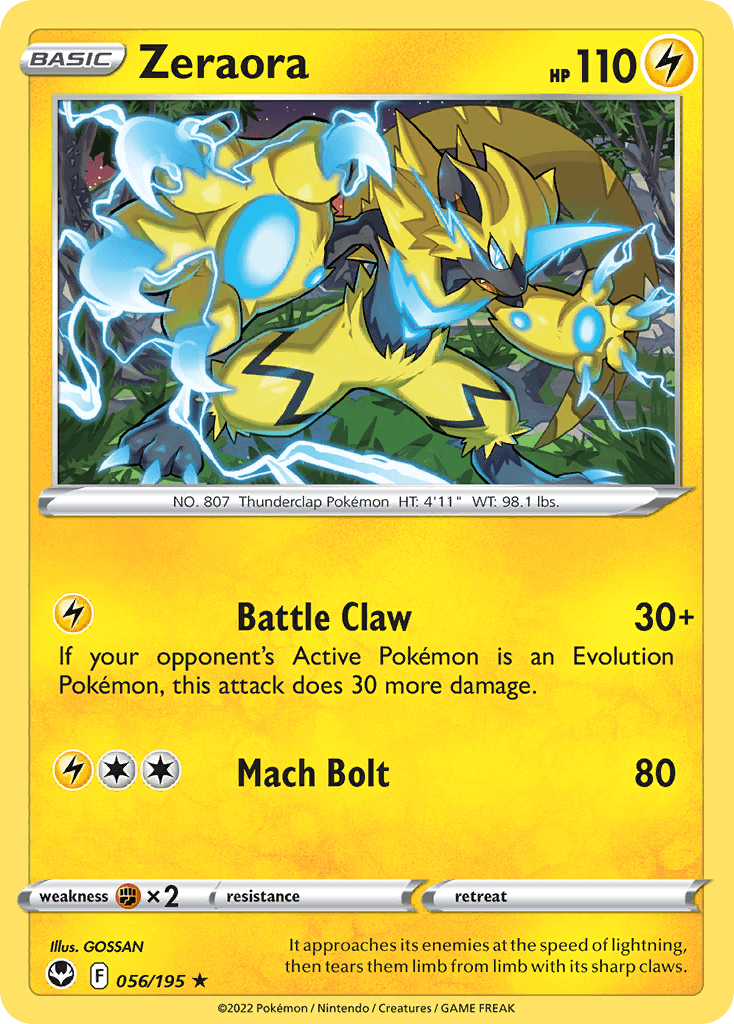 Zeraora Silver Tempest card