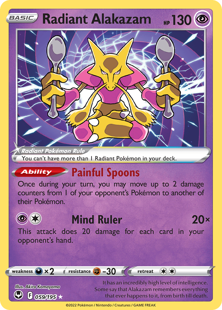 Radiant Alakazam Silver Tempest card
