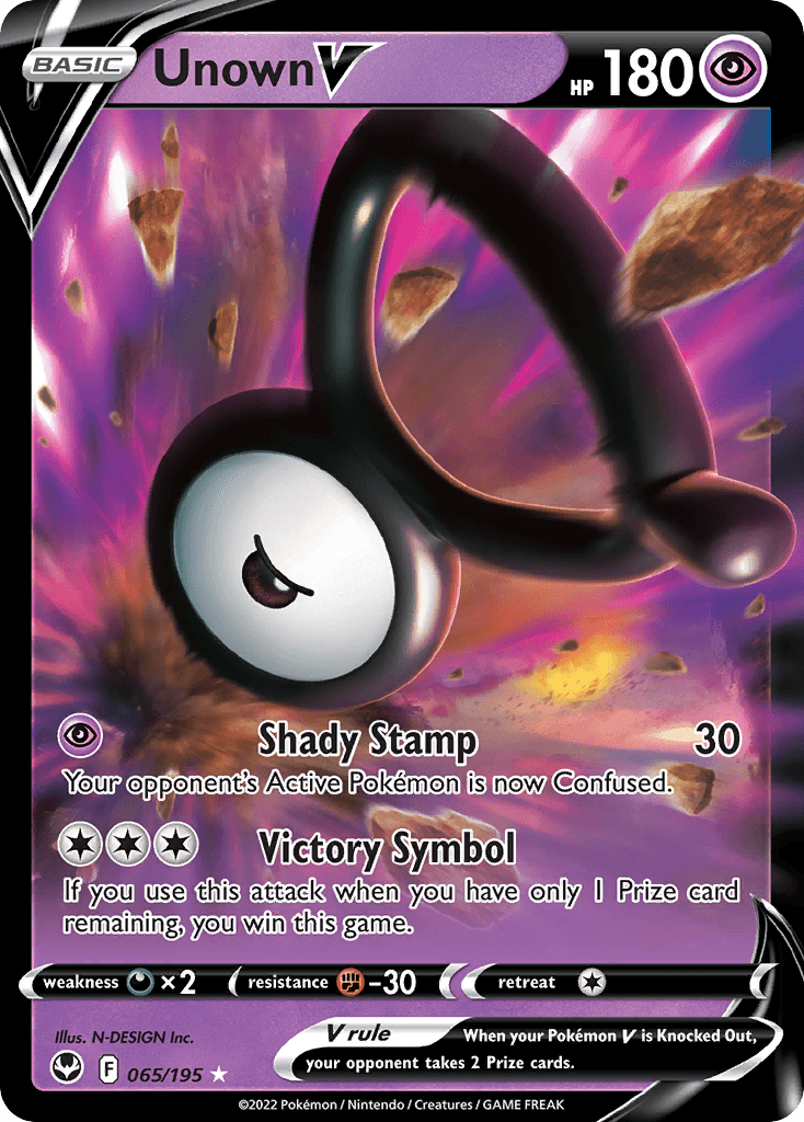 Unown V Silver Tempest card