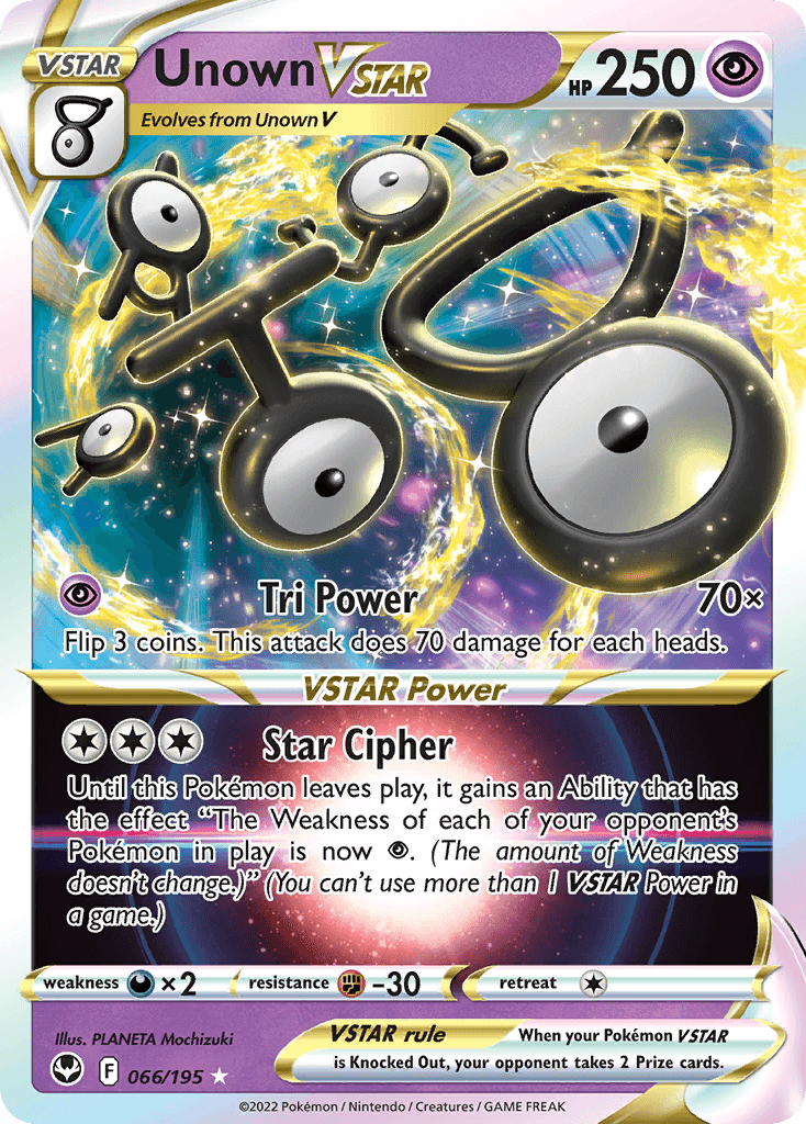 Unown VSTAR Silver Tempest card