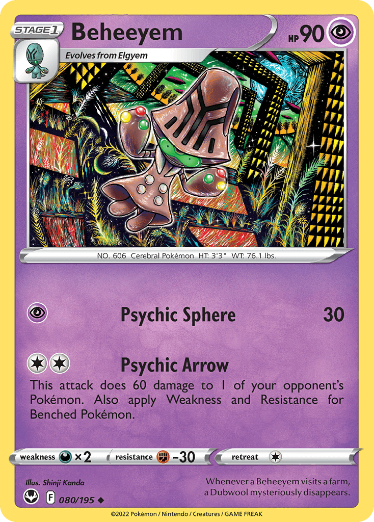 Beheeyem Silver Tempest card