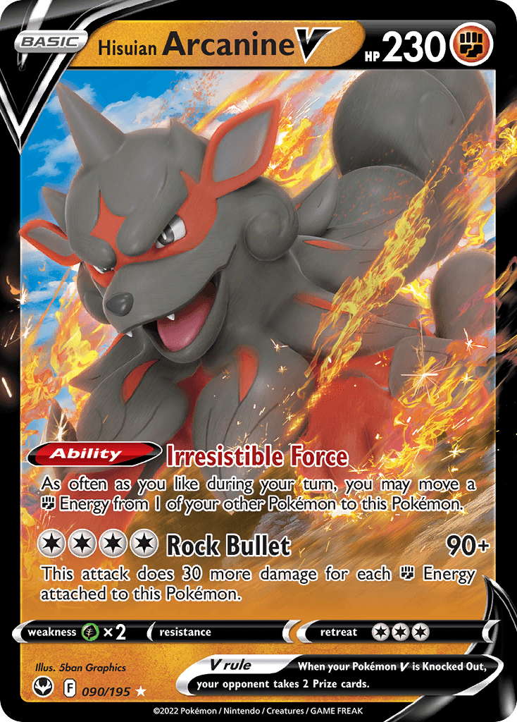 Hisuian Arcanine V Silver Tempest card