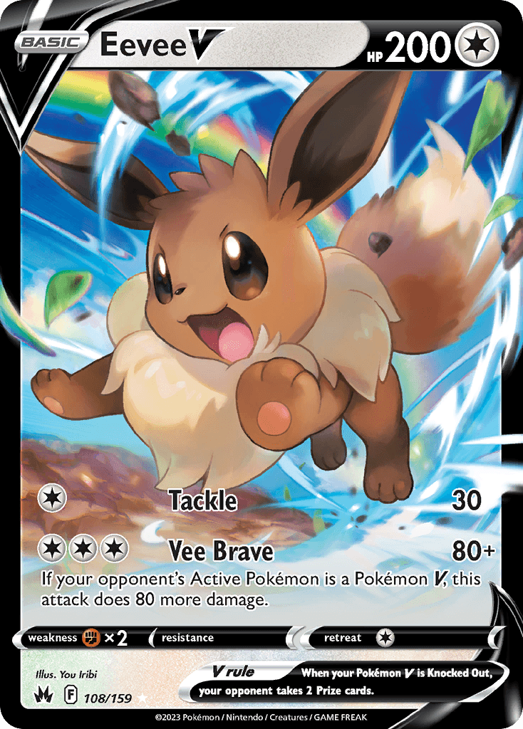 Eevee V Crown Zenith card