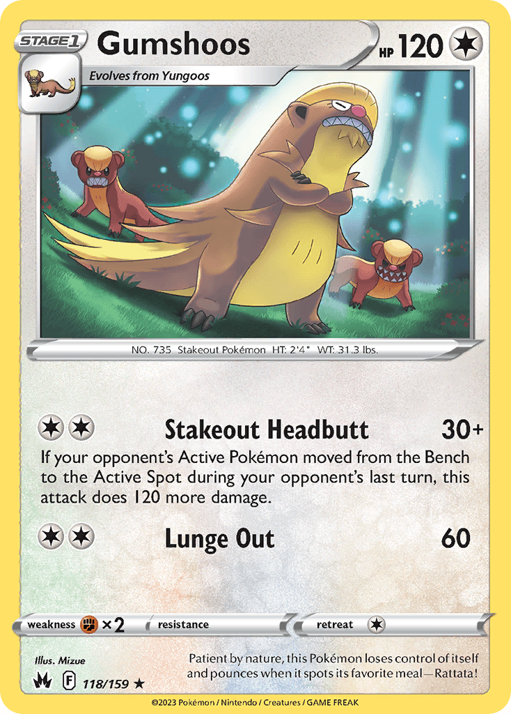 Gumshoos Crown Zenith card