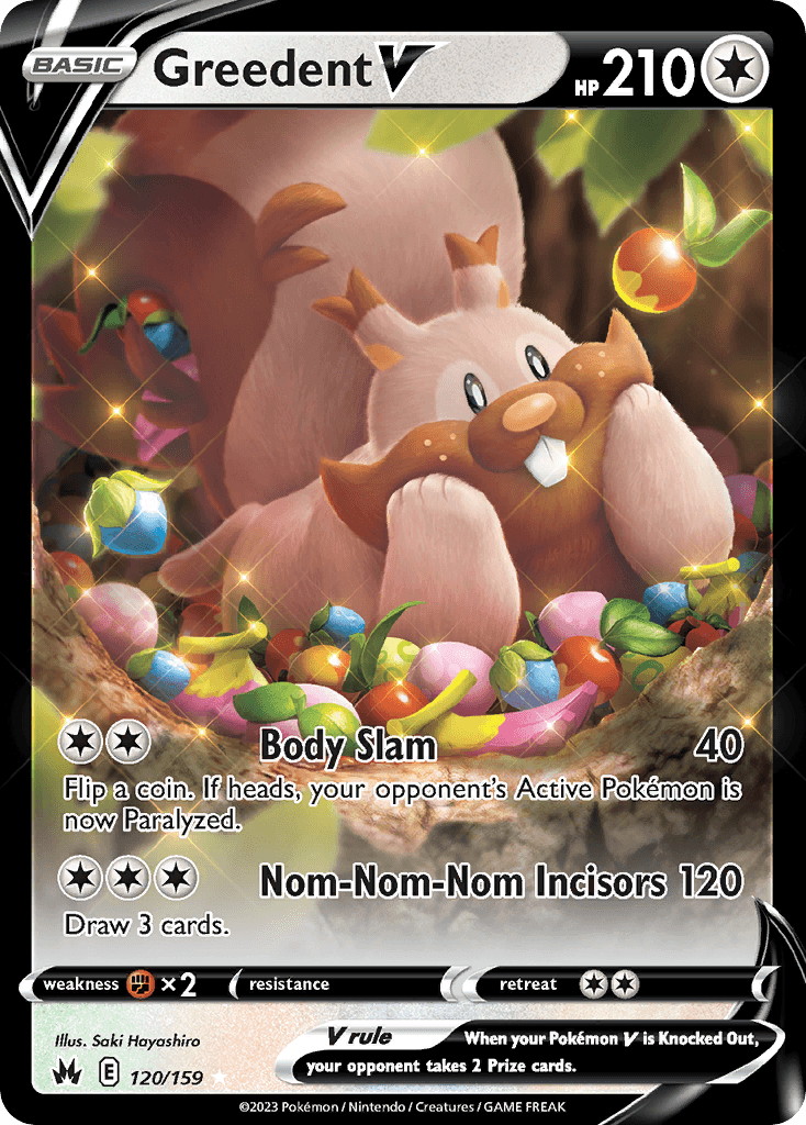 Greedent V Crown Zenith card