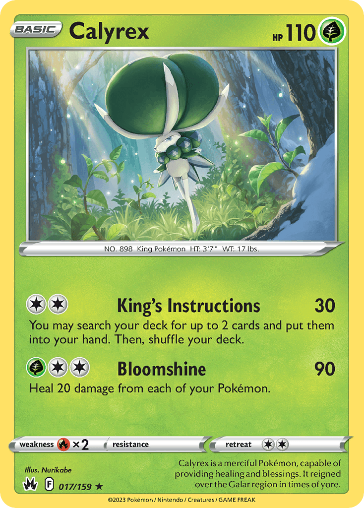 Calyrex Crown Zenith card