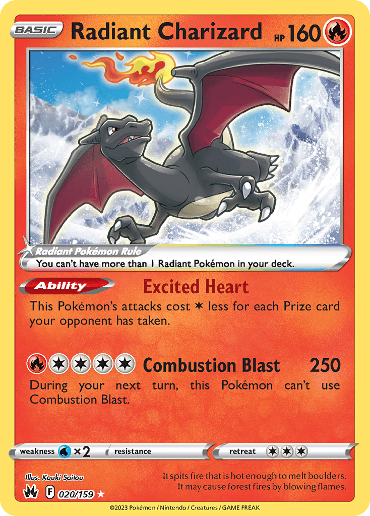 Radiant Charizard Crown Zenith card