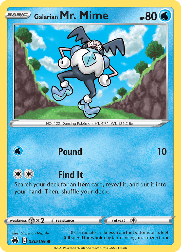 Galarian Mr. Mime Crown Zenith card