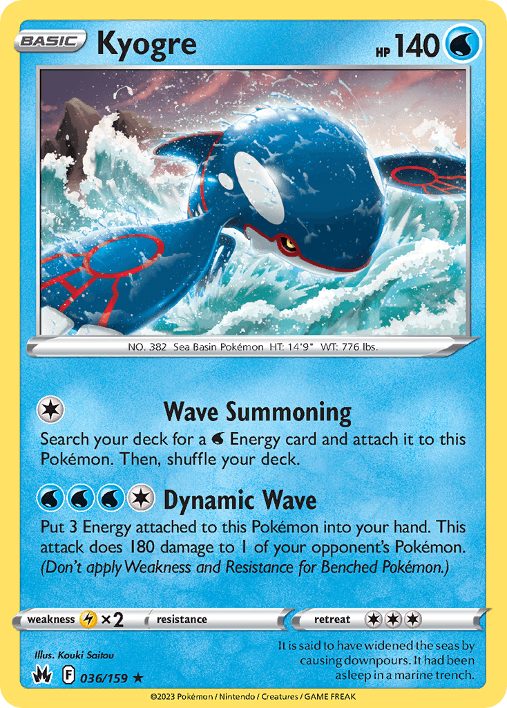 Kyogre Crown Zenith card