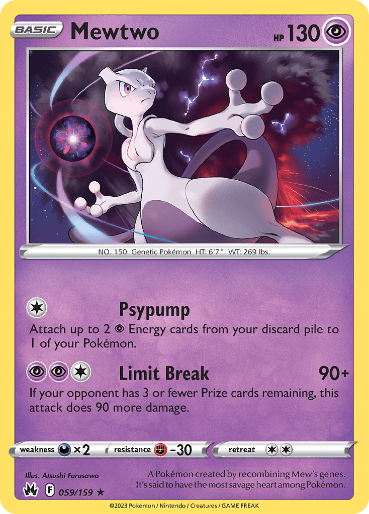 Mewtwo Crown Zenith card