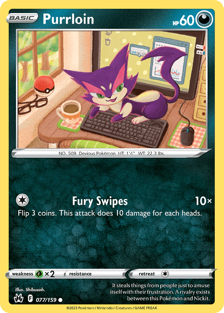 Purrloin Crown Zenith card