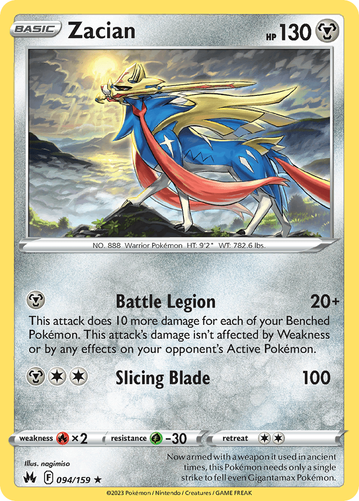 Zacian Crown Zenith card