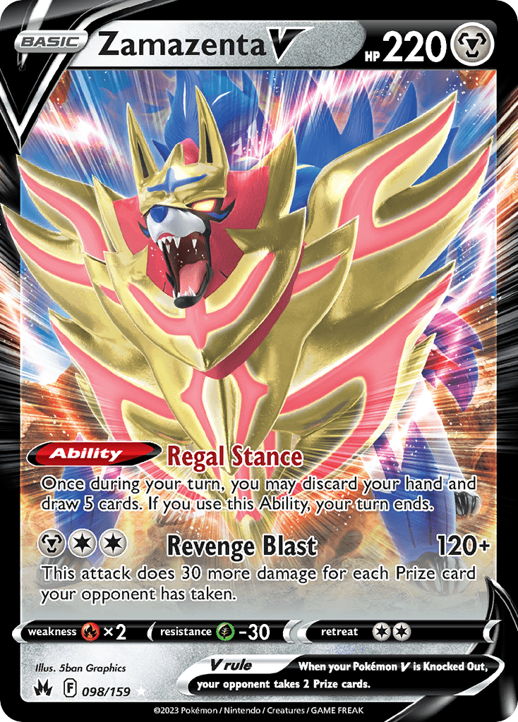 Zamazenta V Crown Zenith card