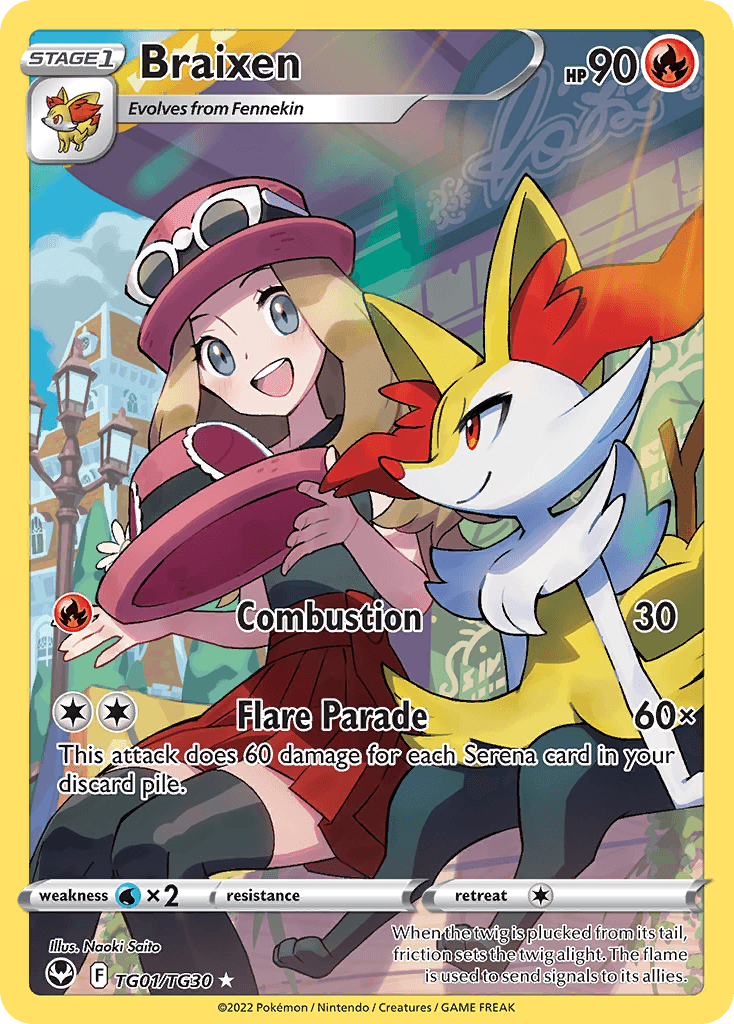 Braixen Silver Tempest Trainer Gallery card