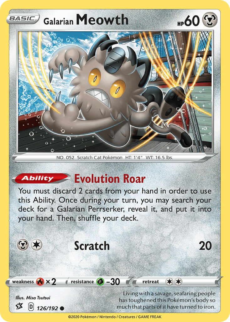 Galarian Meowth Rebel Clash card