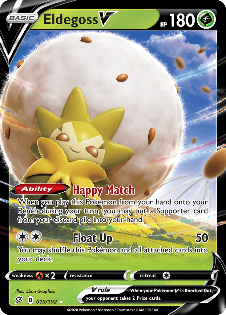 Eldegoss V Rebel Clash card