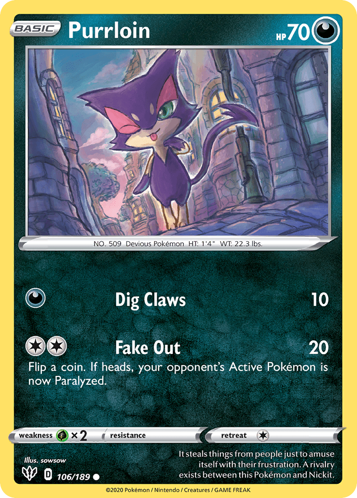 Purrloin Darkness Ablaze card