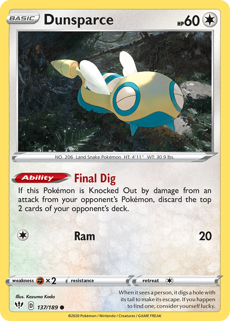 Dunsparce Darkness Ablaze card