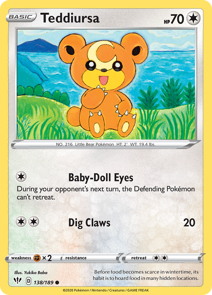 Teddiursa Darkness Ablaze card