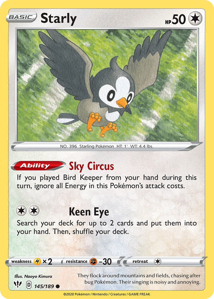 Starly Darkness Ablaze card