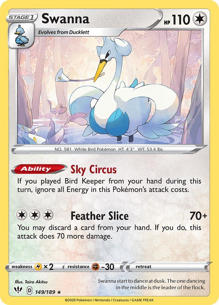 Swanna Darkness Ablaze card