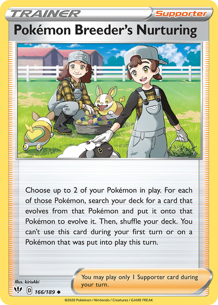 Pokémon Breeder's Nurturing Darkness Ablaze card