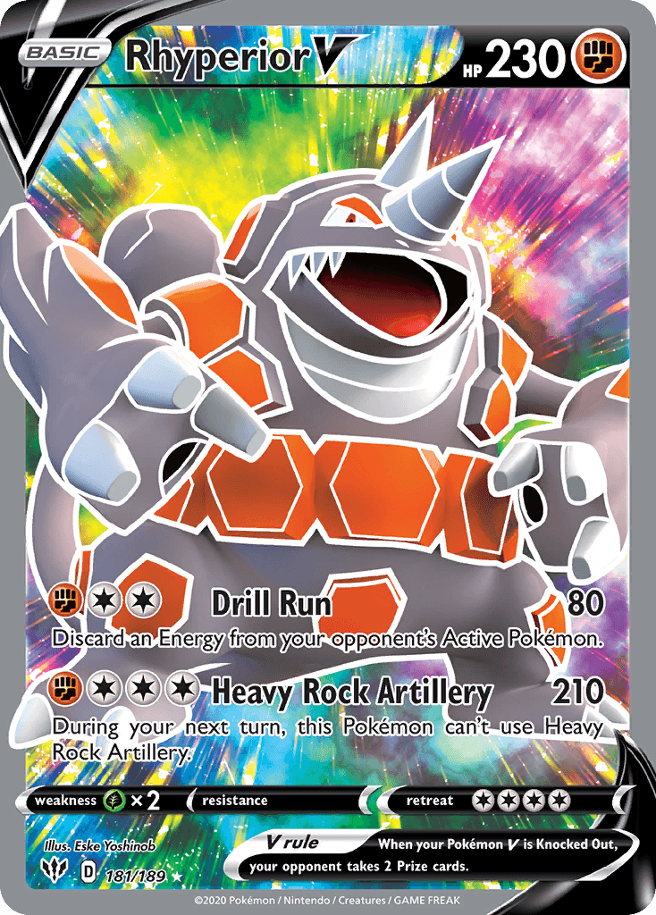 Rhyperior V Darkness Ablaze card