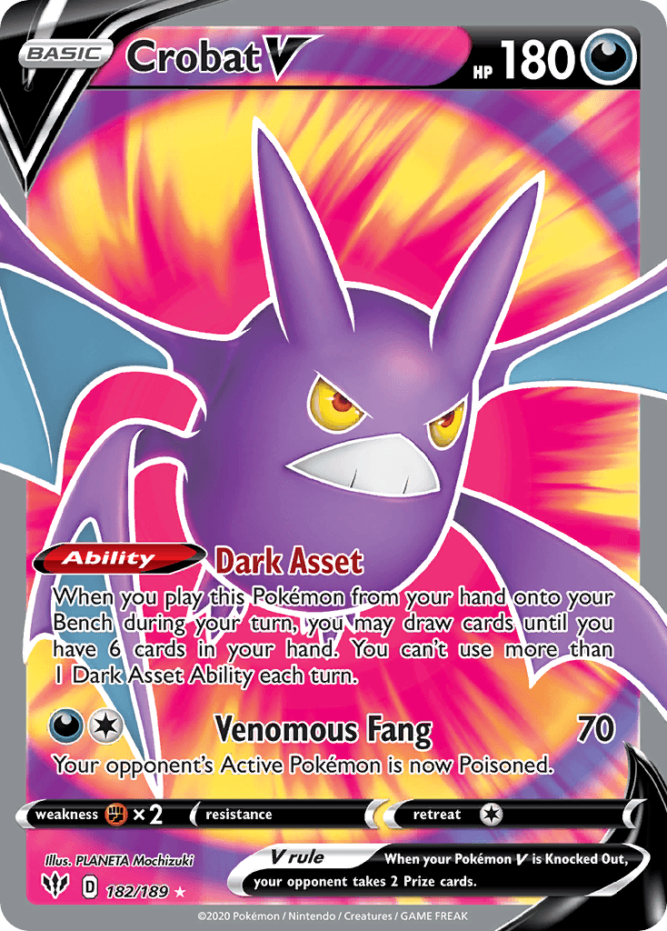 Crobat V Darkness Ablaze card