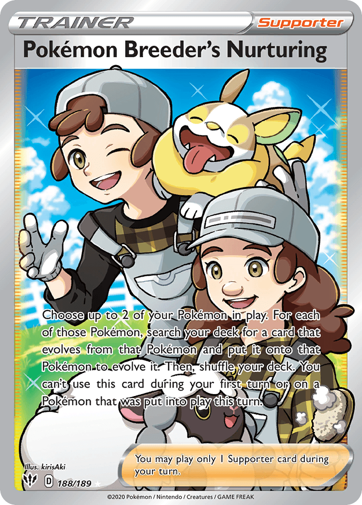 Pokémon Breeder's Nurturing Darkness Ablaze card