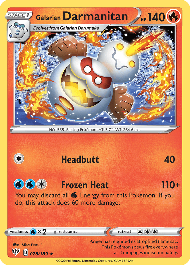 Galarian Darmanitan Darkness Ablaze card