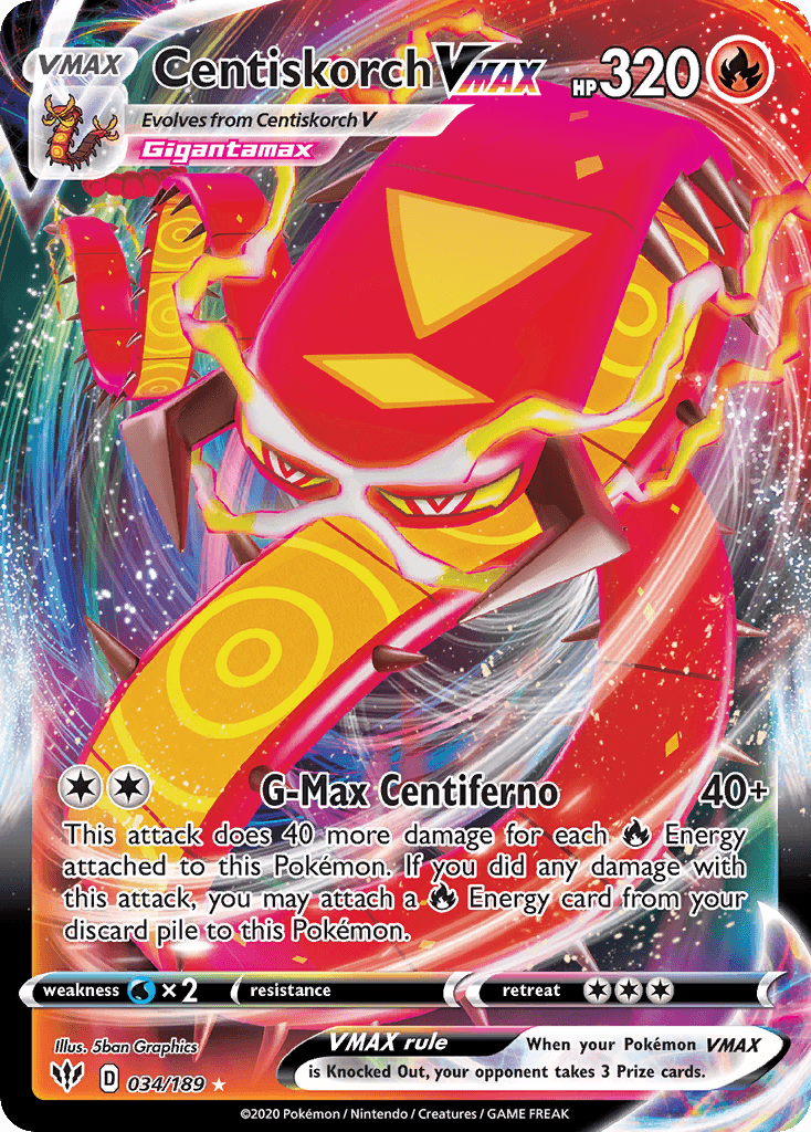 Centiskorch VMAX Darkness Ablaze card