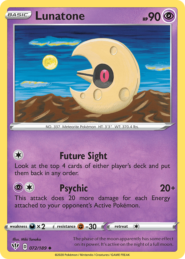 Lunatone Darkness Ablaze card