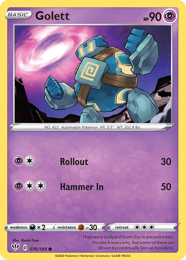 Golett Darkness Ablaze card