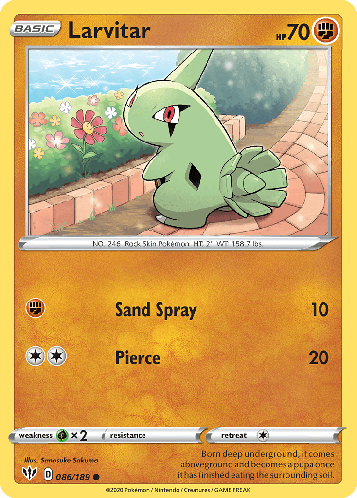 Larvitar Darkness Ablaze card