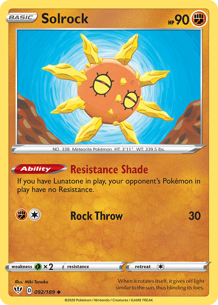 Solrock Darkness Ablaze card