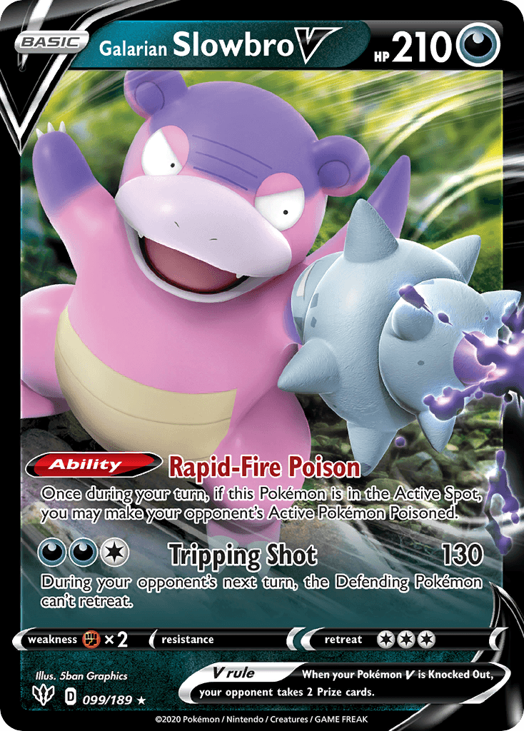 Galarian Slowbro V Darkness Ablaze card