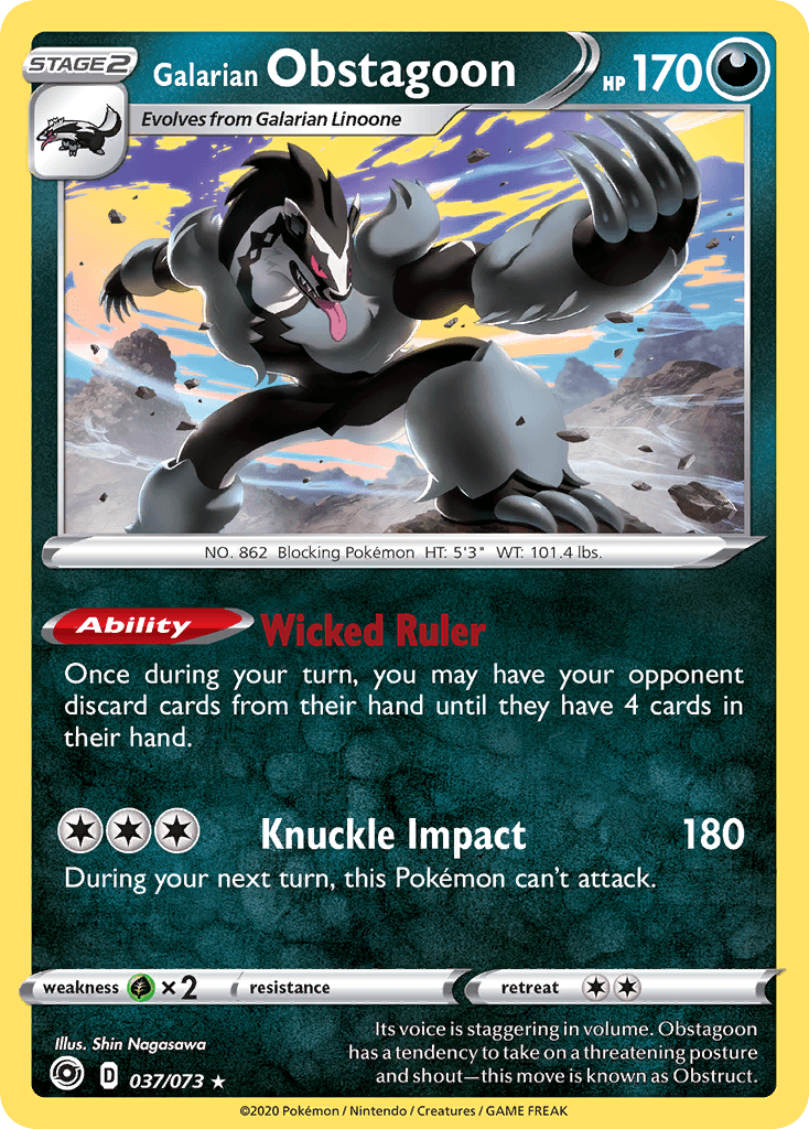Galarian Obstagoon Champion's Path card