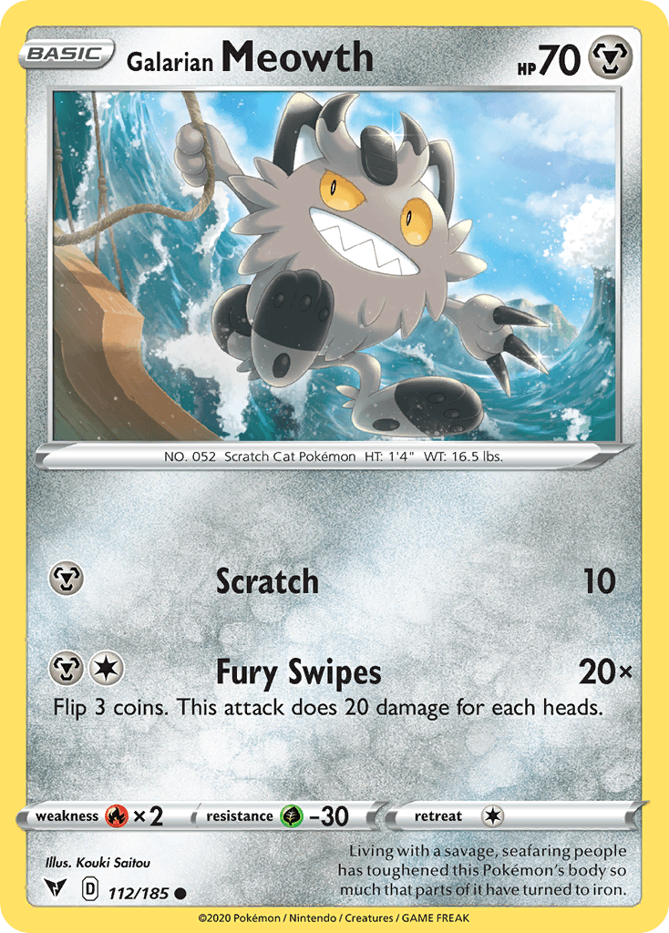 Galarian Meowth Vivid Voltage card