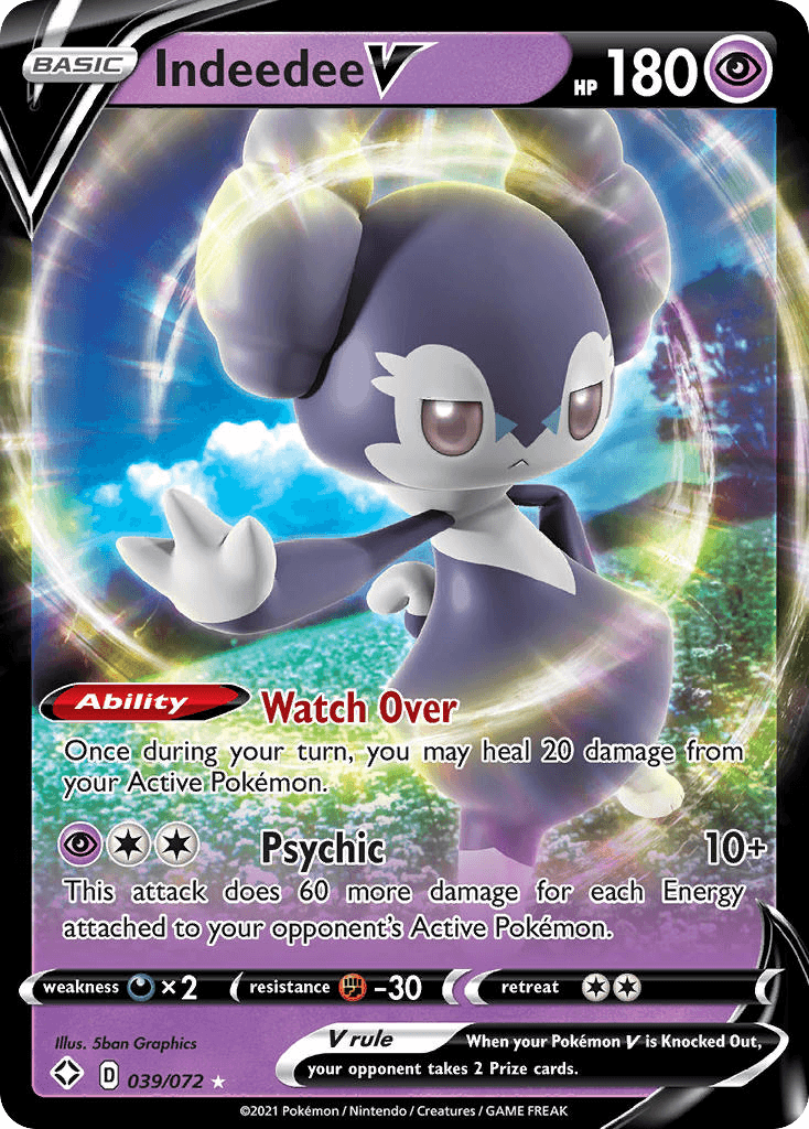 Indeedee V Shining Fates card