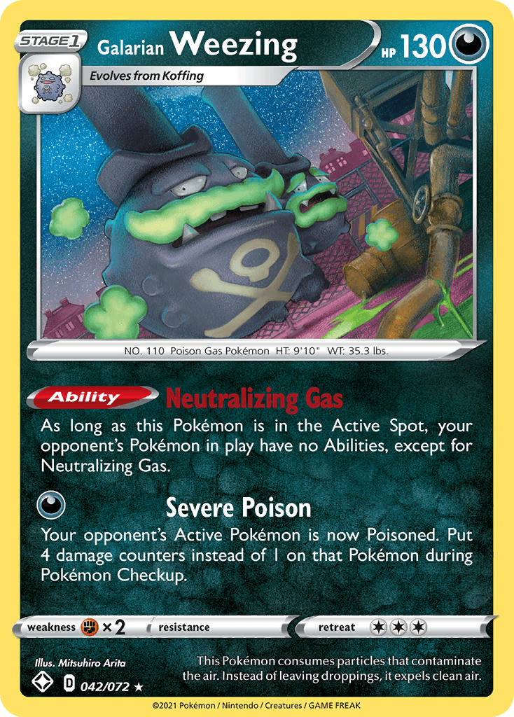 Galarian Weezing Shining Fates card