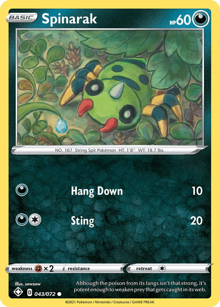 Spinarak Shining Fates card