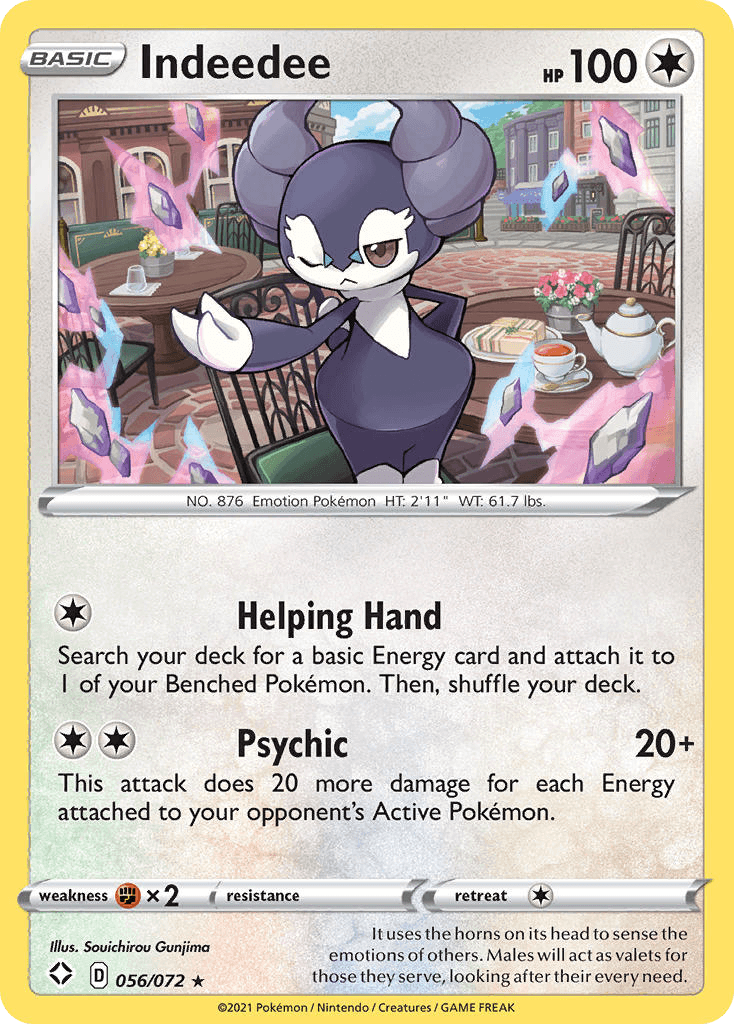 Indeedee Shining Fates card