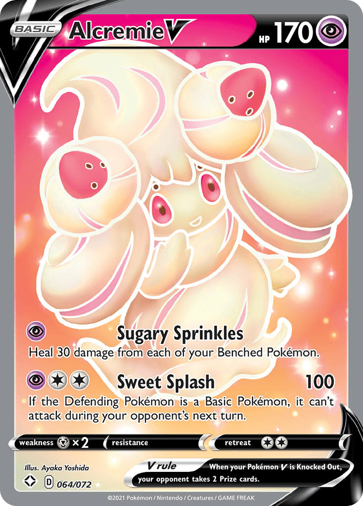 Alcremie V Shining Fates card