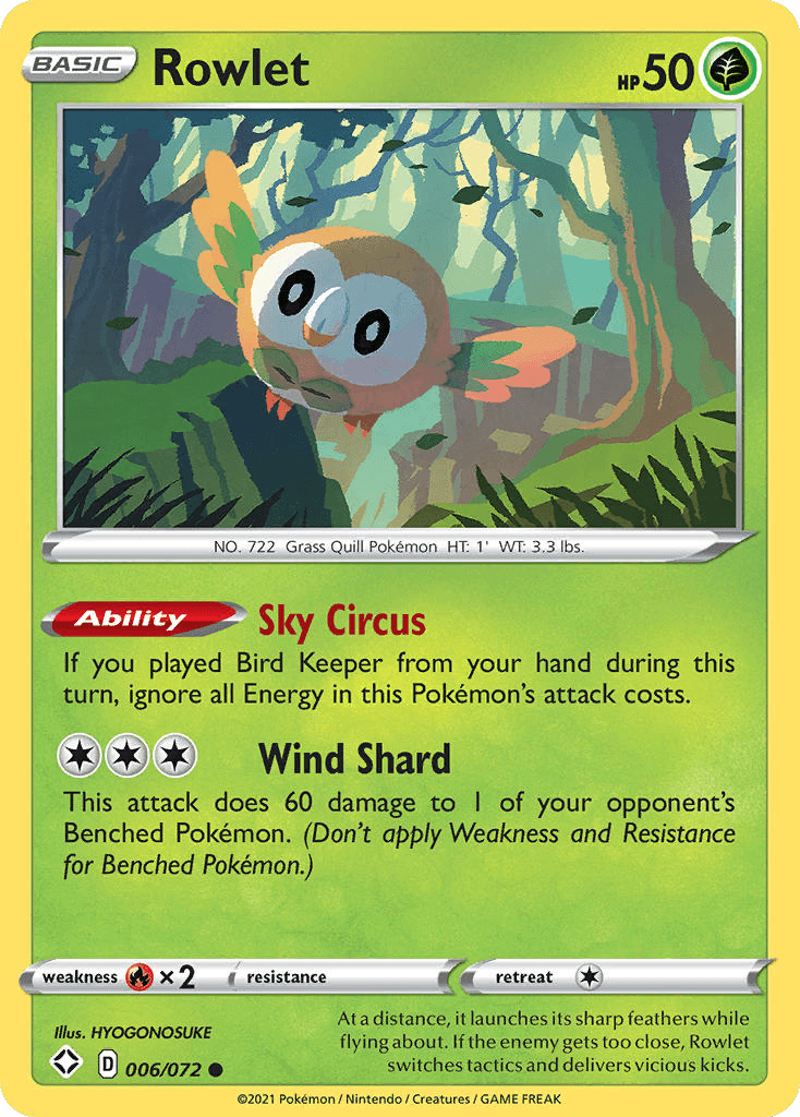 Rowlet Shining Fates card