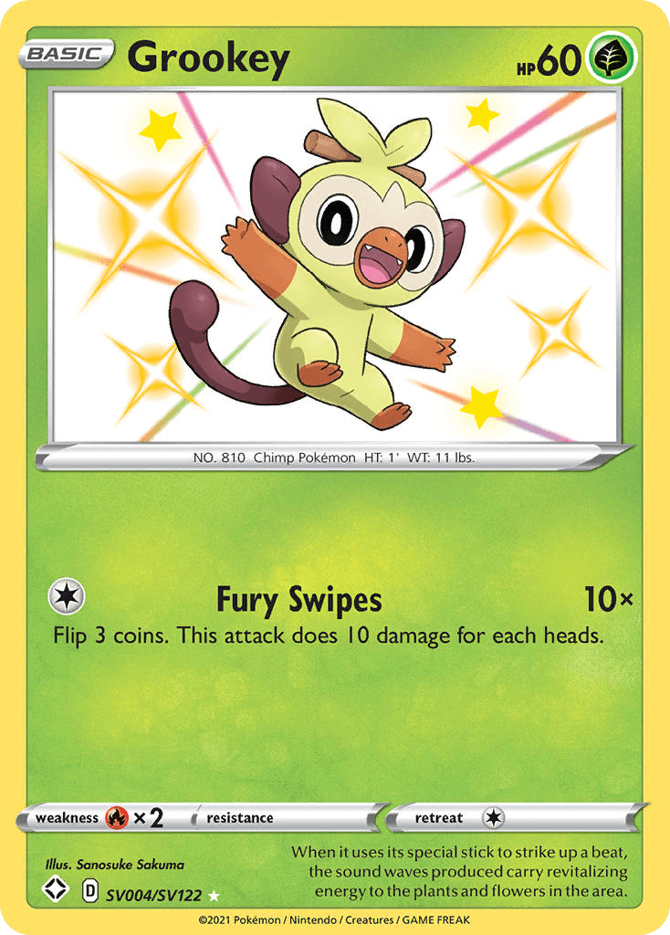 Grookey Shining Fates Shiny Vault card
