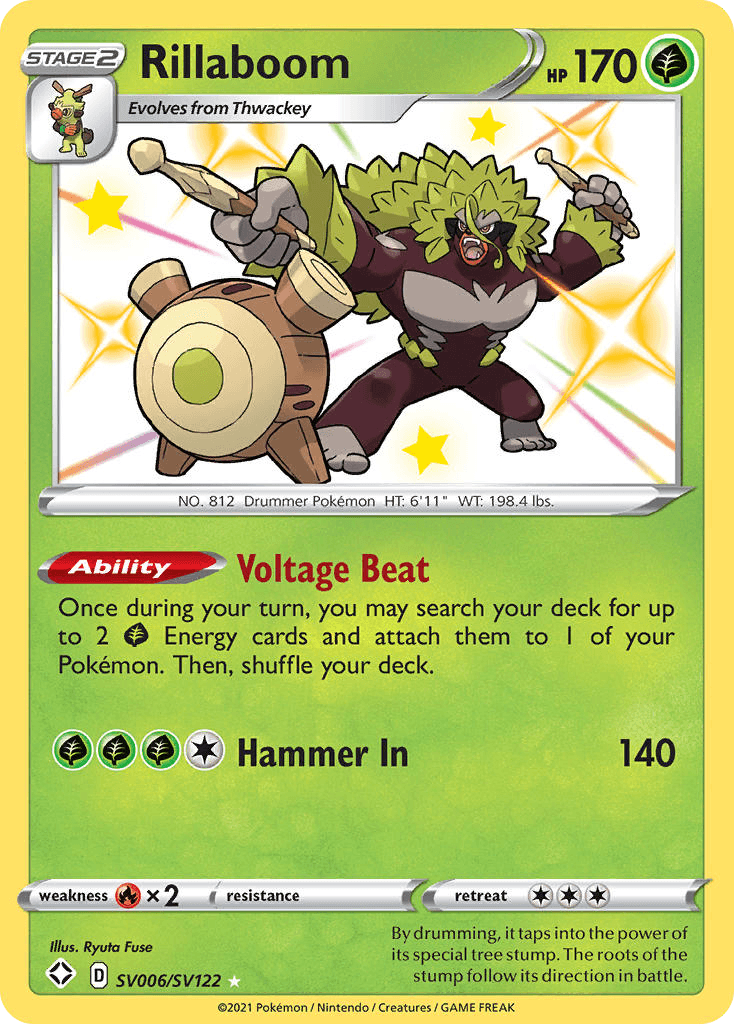 Rillaboom Shining Fates Shiny Vault card