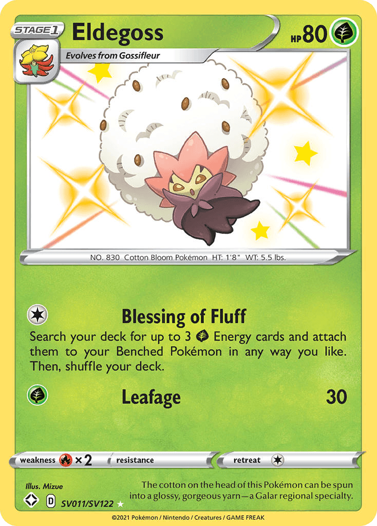 Eldegoss Shining Fates Shiny Vault card